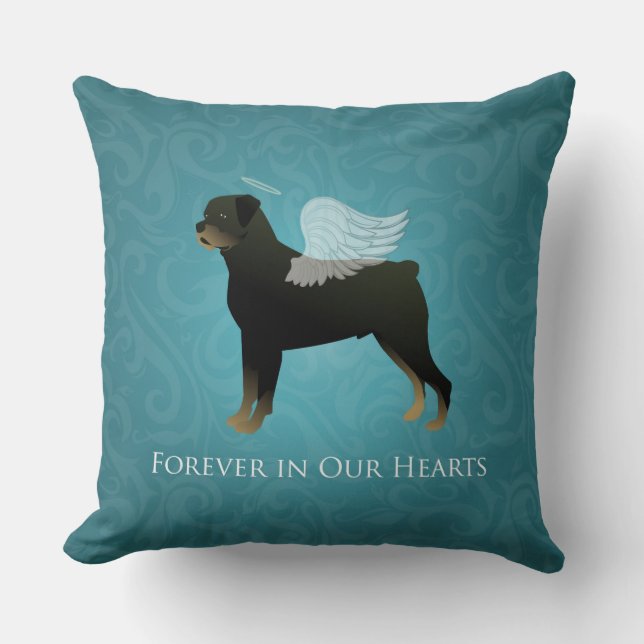 Rottweiler Angel - Pet Memorial Design Kussen (Voorkant)