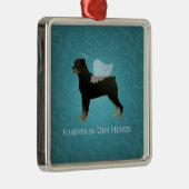 Rottweiler Angel - Pet Memorial Design Metalen Ornament (Rechts)