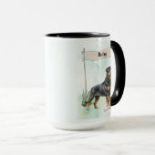 Rottweiler Aquarel Gepersonaliseerde Hond Mok (Voorkant rechts)