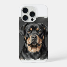 Rottweiler Aquarel Portret iPhone 15 Pro Case