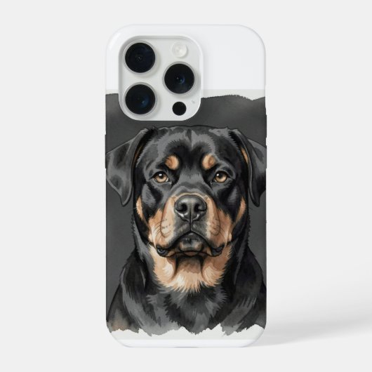 Rottweiler Aquarel Portret iPhone Hoesje (Achterkant)