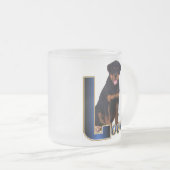 Rottweiler Art-cadeaus Matglas Koffiemok (Voorkant rechts)
