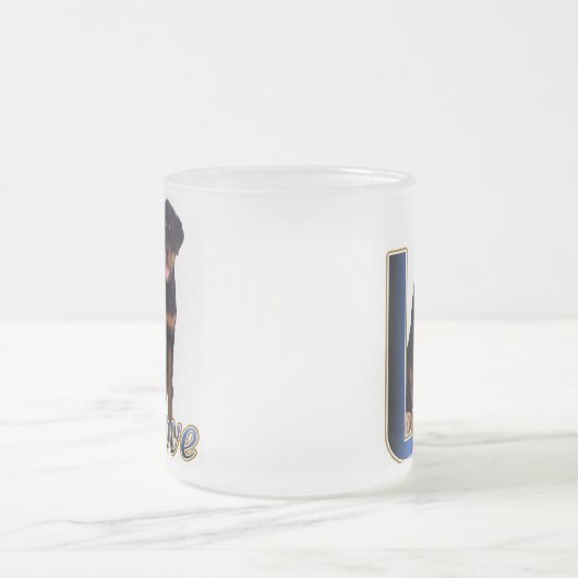 Rottweiler Art-cadeaus Matglas Koffiemok (Center)