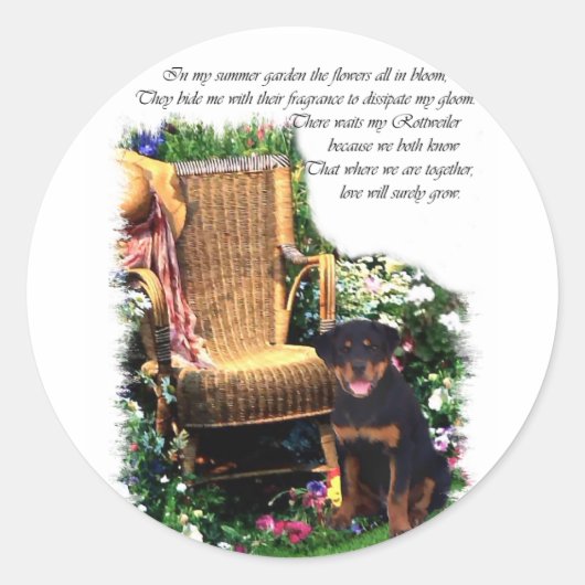 Rottweiler Art-cadeaus Ronde Sticker (Voorkant)