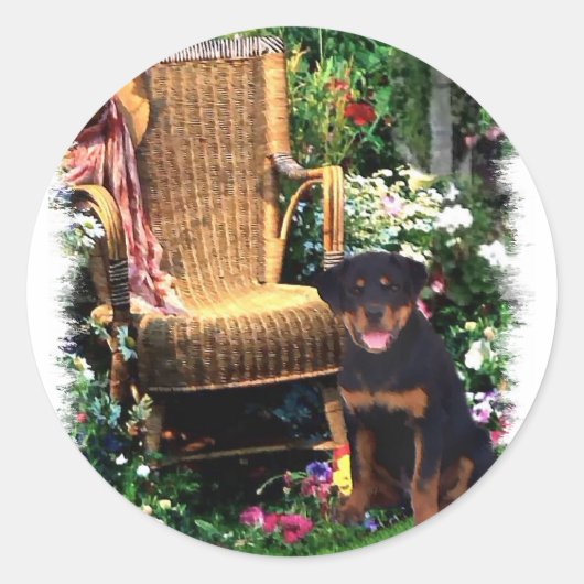 Rottweiler Art-cadeaus Ronde Sticker (Voorkant)