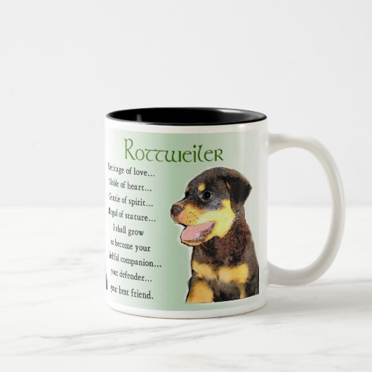Rottweiler Art-cadeaus Tweekleurige Koffiemok (Rechts)