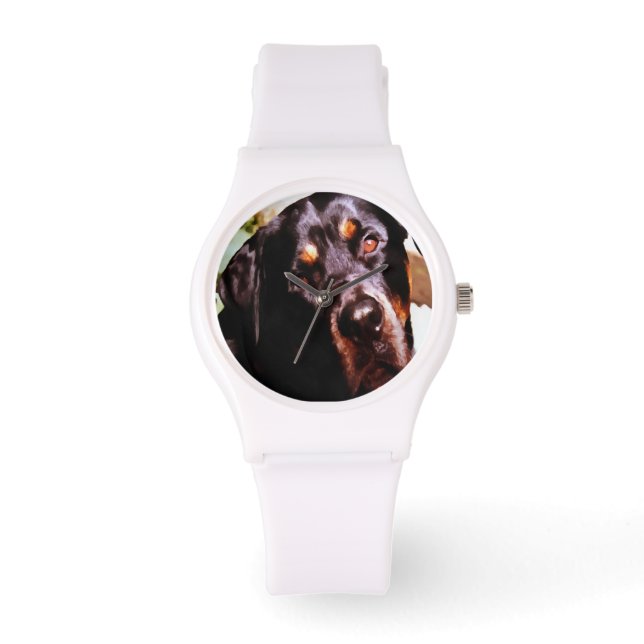 Rottweiler Artistic Pet Portait Horloge (Voorkant)