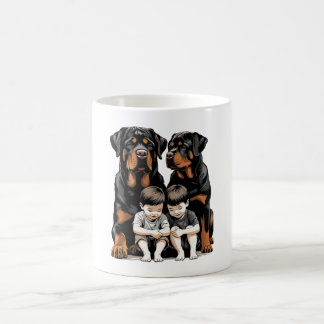 Rottweiler as loyal guardians of kids koffiemok