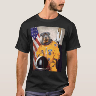 Rottweiler Astronaut Proud Patriotic T-shirt