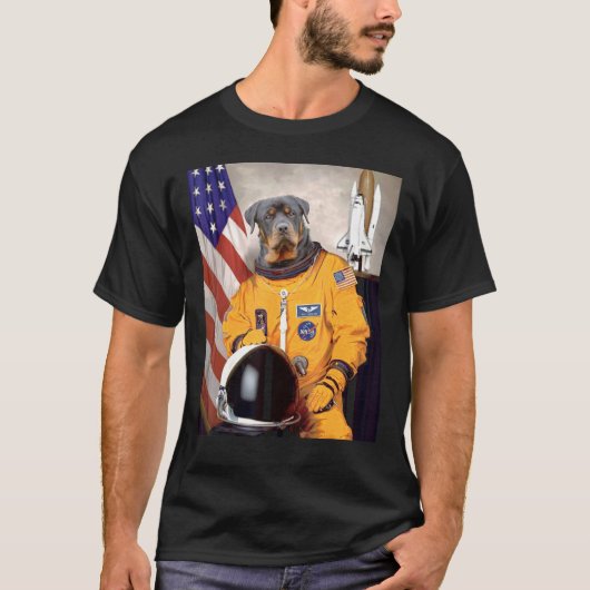 Rottweiler Astronaut Proud Patriotic T-shirt (Voorkant)