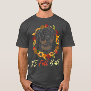 Rottweiler Autumn Herfst Season Leopard Pumpkin Do T-shirt