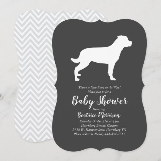 Rottweiler Baby shower Genderneutrale rottie Kaart (Voorkant / Achterkant)