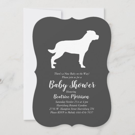Rottweiler Baby shower Genderneutrale rottie Kaart (Voorkant)