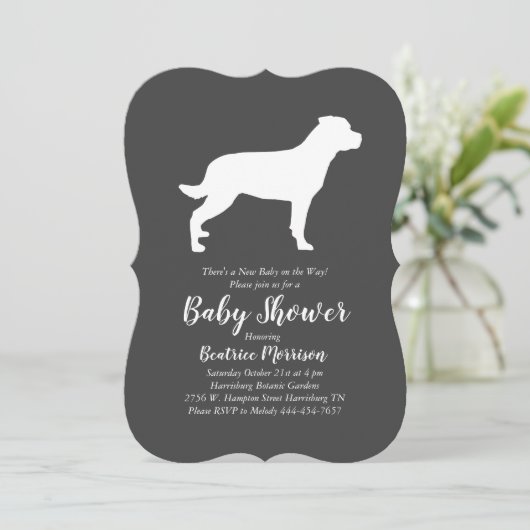 Rottweiler Baby shower Genderneutrale rottie Kaart (Staand voorkant)