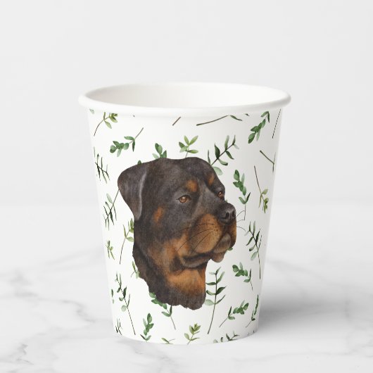 Rottweiler Baby shower Waterverf Thema Papieren Bekers (Voorkant)