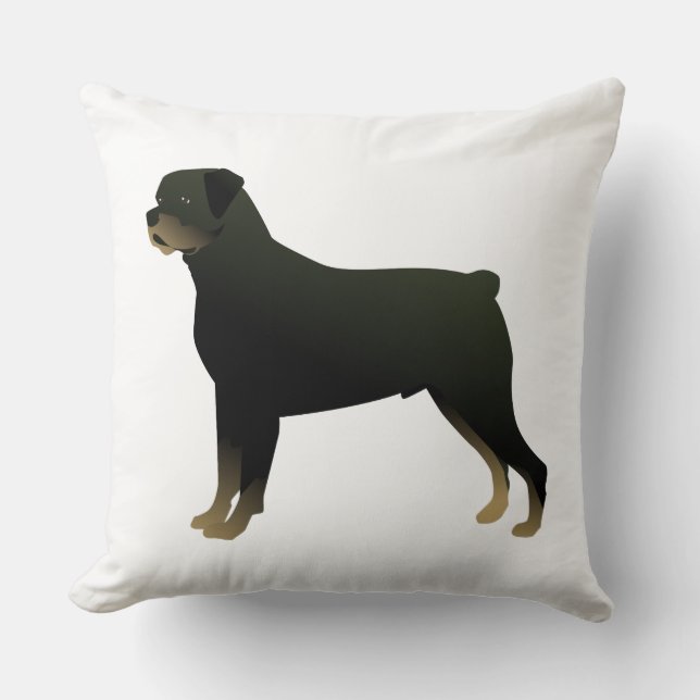 Rottweiler Basic Hondenras Illustration Silhouette Kussen (Voorkant)