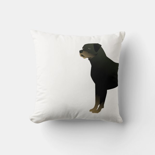Rottweiler Basic Hondenras Illustration Silhouette Kussen (Voorkant)