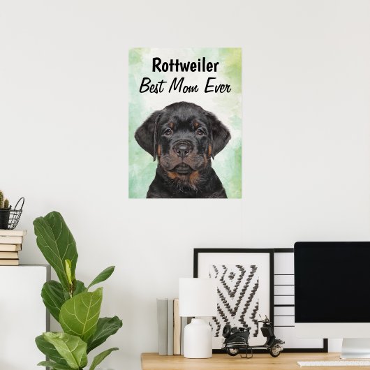 Rottweiler Best Mam Poster (Thuiskantoor)