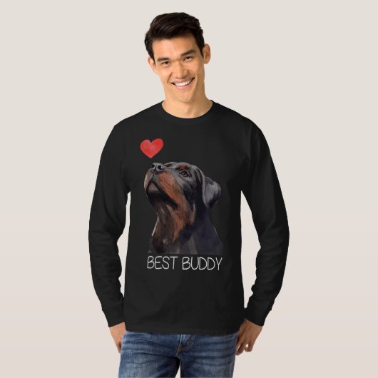 Rottweiler Beste Buddy Hond Hart 6 T-shirt (Voorkant volledig)