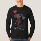 Rottweiler Beste Buddy Hond Hart 6 T-shirt (Voorkant)