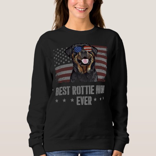 Rottweiler Beste Hond Moeder Ooit Retro Trui (Voorkant)