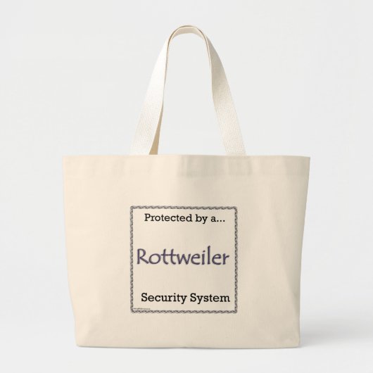 Rottweiler Beveiligingssysteem Grote Tote Bag (Voorkant)