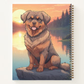 Rottweiler bij het meer notitieboek (Achterkant)