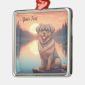 Rottweiler bij Lake Metalen Ornament (Links)