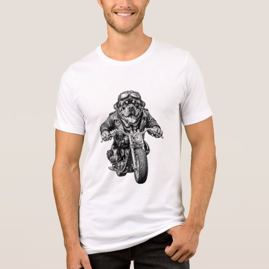 Rottweiler Biker Dog Tri-Blend Shirt (Voorkant)