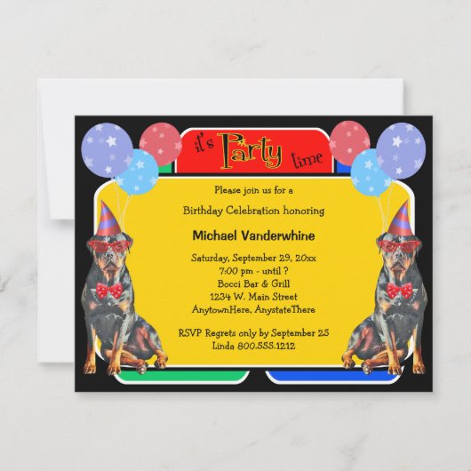 Rottweiler Birthday Barker Kaart (Voorkant)