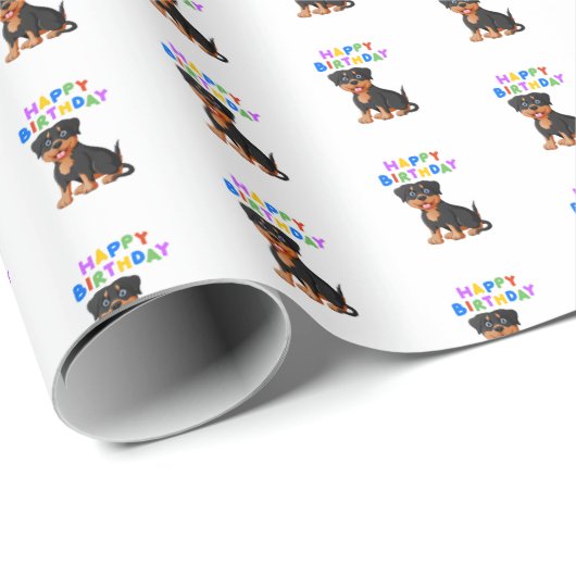 Rottweiler Birthday Cadeaupapier (Rol Hoek)