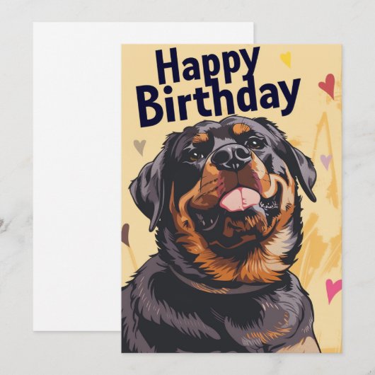 Rottweiler Birthday Feestdagenkaart (Voorkant / Achterkant)