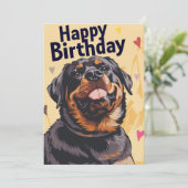 Rottweiler Birthday Feestdagenkaart (Staand voorkant)