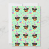 Rottweiler Birthday Invitation in Green Kaart (Achterkant)