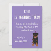 Rottweiler Birthday Invitation Kaart (Voorkant)