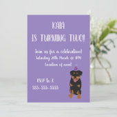 Rottweiler Birthday Invitation Kaart (Staand voorkant)