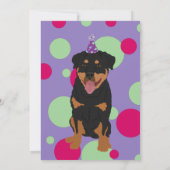 Rottweiler Birthday Invitation Kaart (Achterkant)