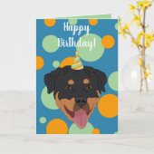 Rottweiler Birthday Kaart (Gele Bloem)