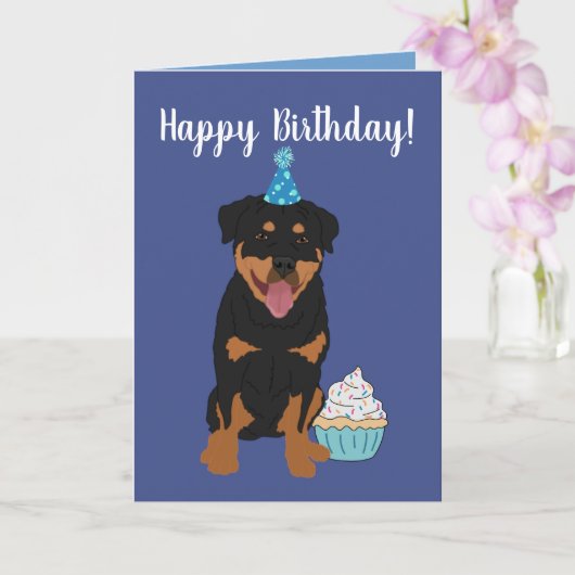 Rottweiler Birthday Kaart (Orchidee)