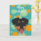 Rottweiler Birthday Kaart (Gele Bloem)