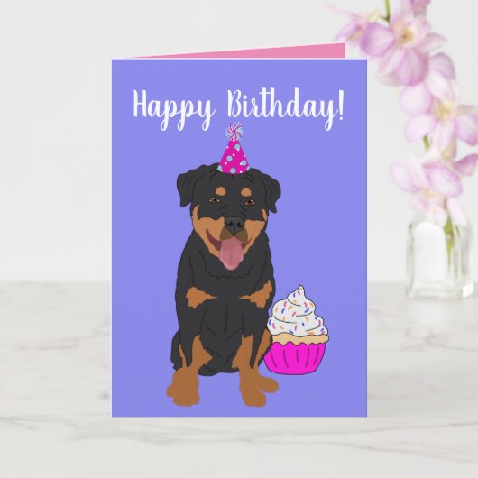 Rottweiler Birthday Kaart (Orchidee)