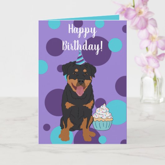 Rottweiler Birthday Kaart (Orchidee)