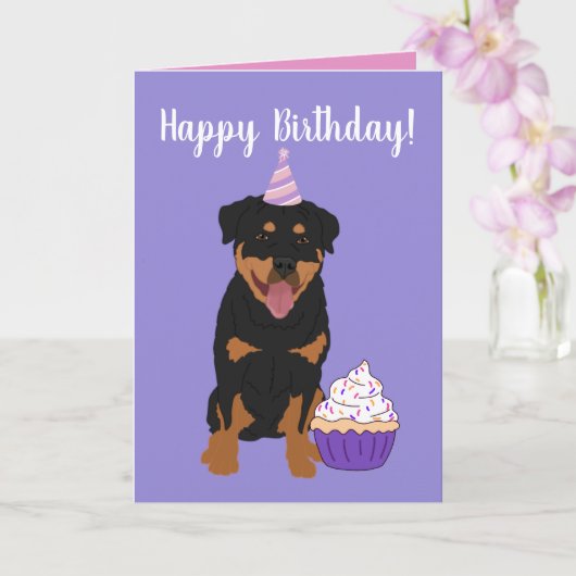 Rottweiler Birthday Kaart (Orchidee)