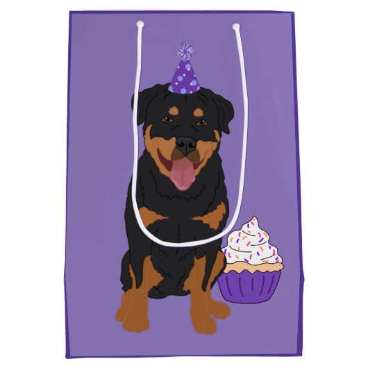  rottweiler Birthday Medium Cadeauzakje (Achterkant)