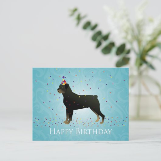 Rottweiler Birthday-ontwerp Briefkaart (Staand voorkant)