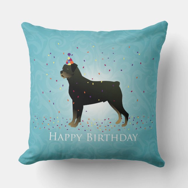 Rottweiler Birthday-ontwerp Kussen (Voorkant)
