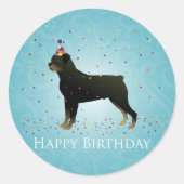 Rottweiler Birthday-ontwerp Ronde Sticker (Voorkant)