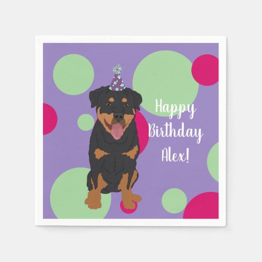  rottweiler Birthday Servet (Voorkant)