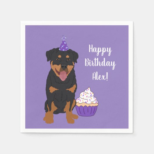  rottweiler Birthday Servet (Voorkant)