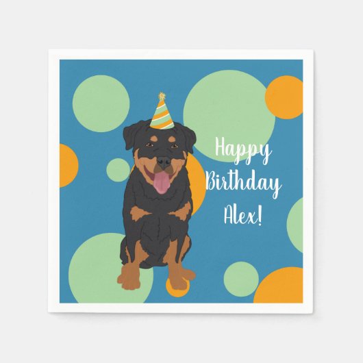 rottweiler Birthday Servet (Voorkant)